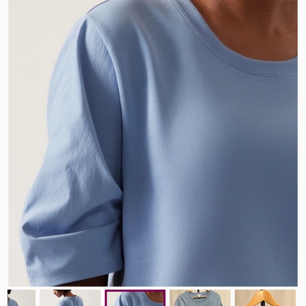 Athleta Harlow Hybrid Tee Blue Sz M - Picture 3 of 8